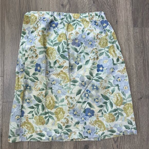 Vintage Floral American Eagle Linen Wrap Skirt Sz 6 Cottage Core - Picture 2 of 6